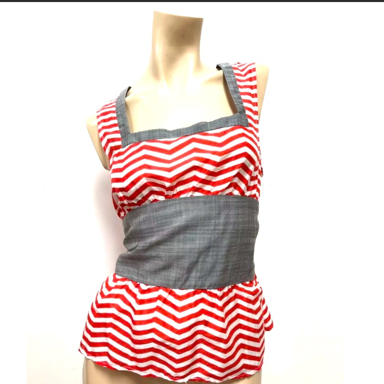 Rare Bahar Shahpar Chevron Peplum Sleeveless Tank Top Ruched L Anthro Missoni